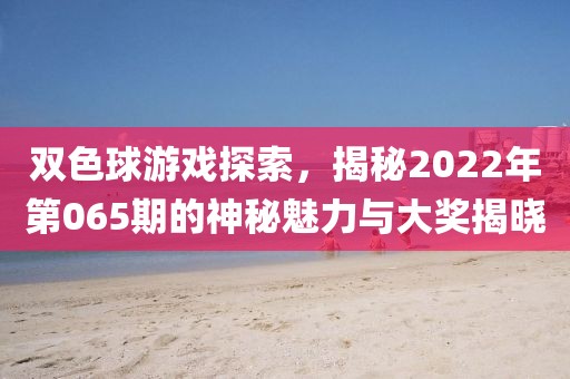 双色球游戏探索，揭秘2022年第065期的神秘魅力与大奖揭晓