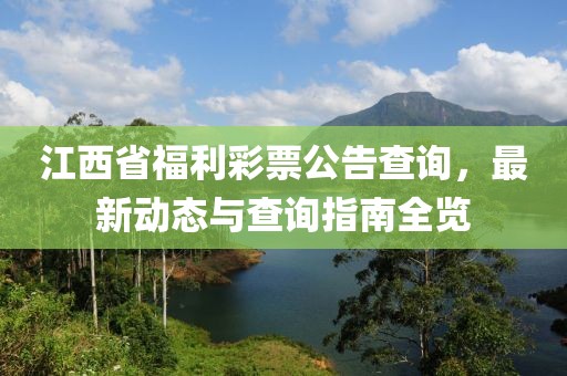 江西省福利彩票公告查询，最新动态与查询指南全览