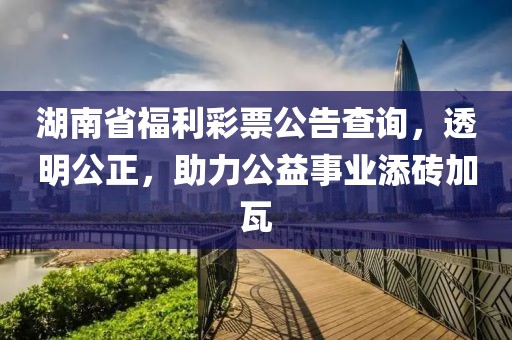 湖南省福利彩票公告查询，透明公正，助力公益事业添砖加瓦