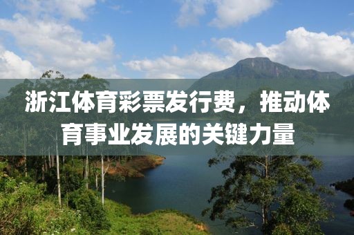 浙江体育彩票发行费，推动体育事业发展的关键力量