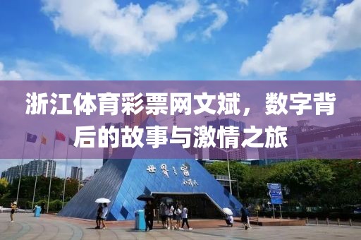 浙江体育彩票网文斌，数字背后的故事与激情之旅